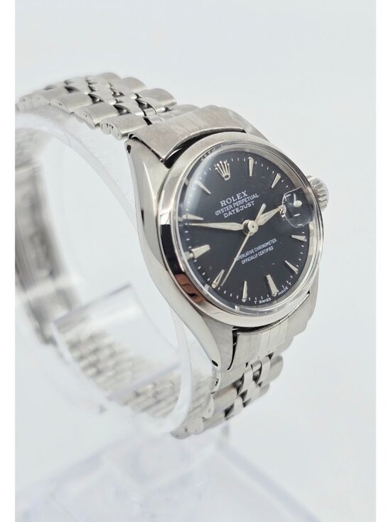 Rolex Lady Date 6516 Datejust Dial Black Tritium Jubilee 24mm Vintage Watch main image 5